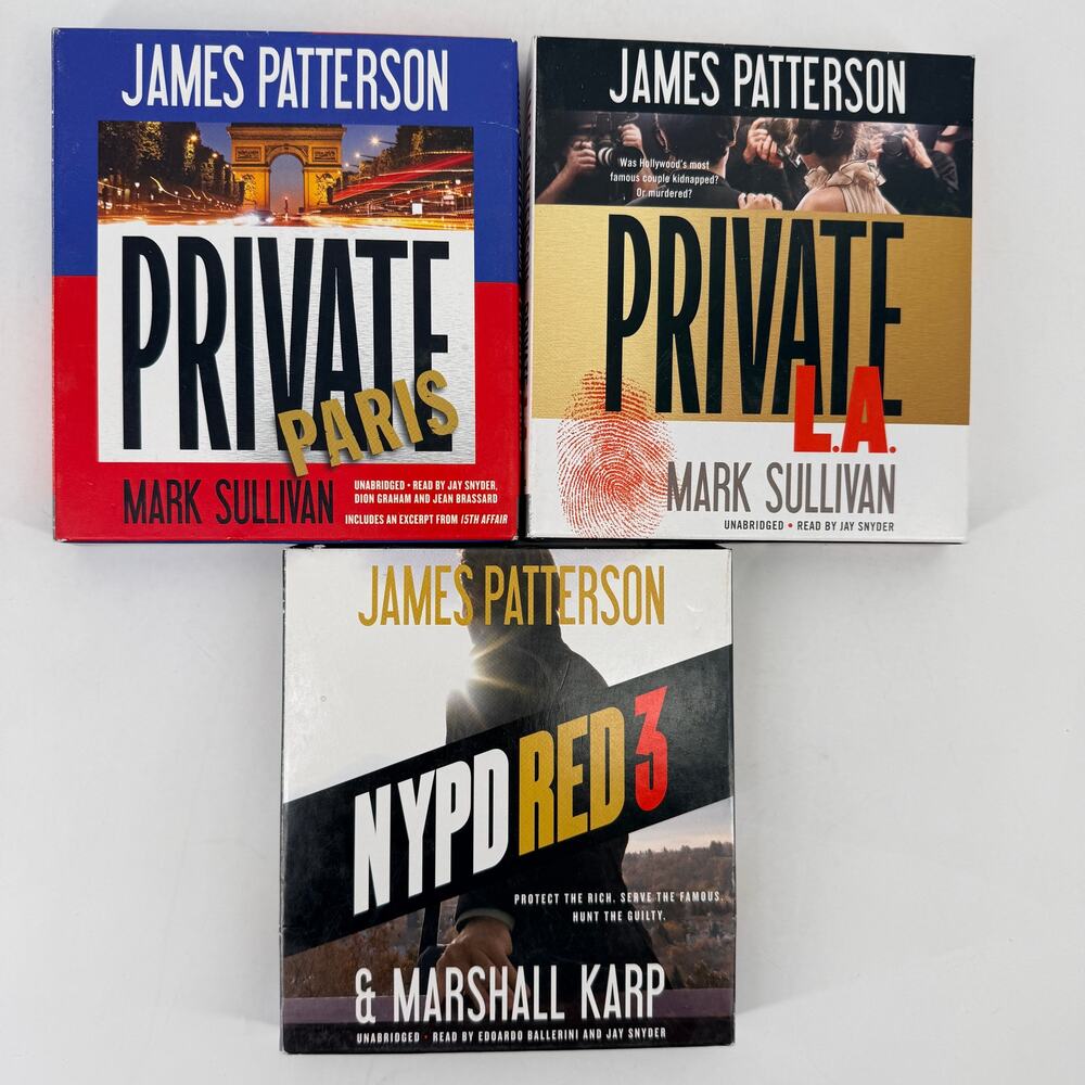 James Patterson Audiobook CD Lot 3 Private Paris LA NYPD Red 3 Unabridged